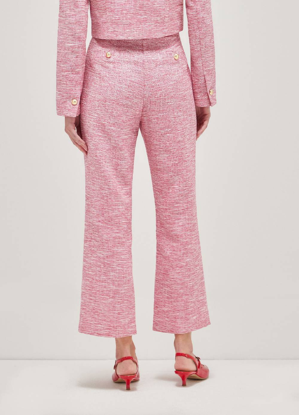 LES COPAINSPantaloni flare fit effetto tweed Online