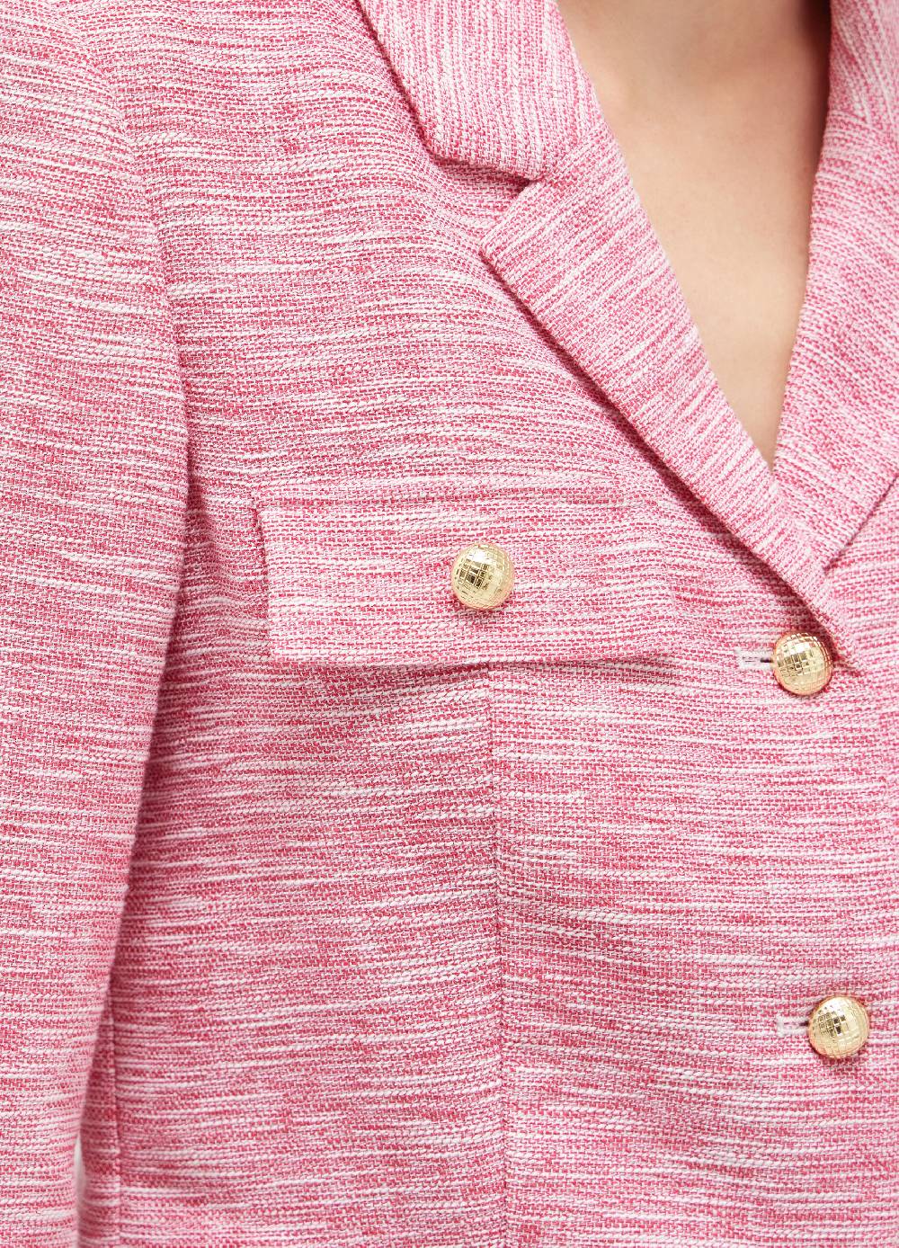 LES COPAINSBlazer cropped effetto tweed Outlet
