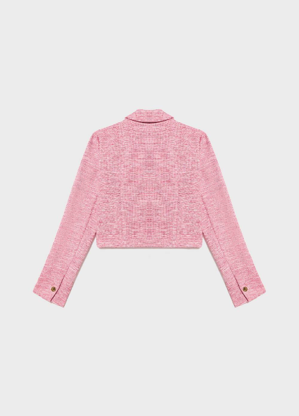 LES COPAINSBlazer cropped effetto tweed Outlet