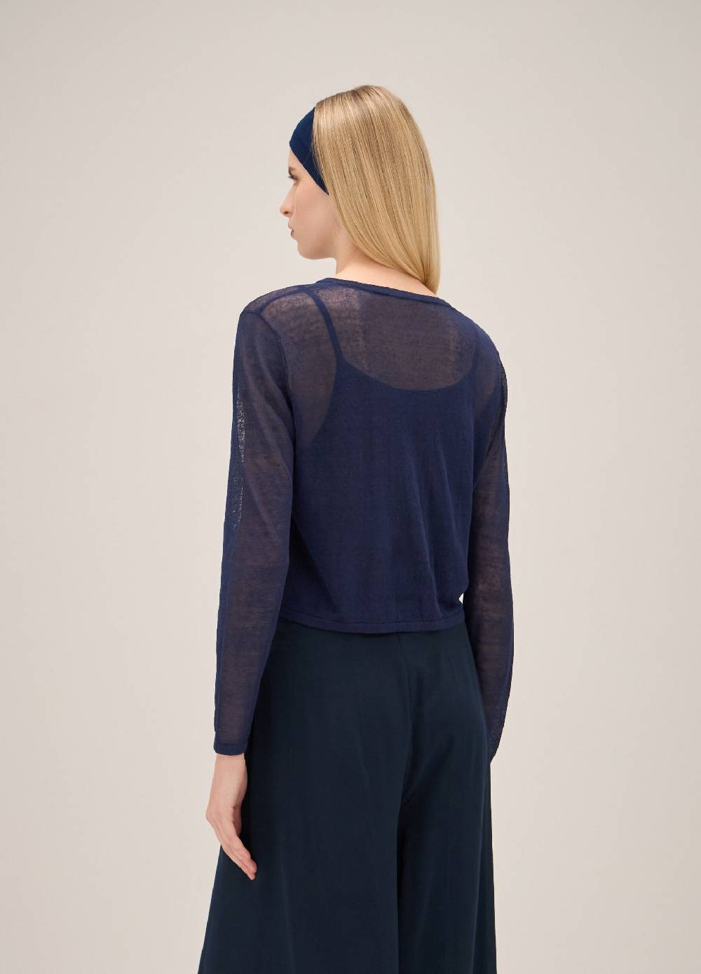LES COPAINSCardigan tricot in misto lino Vendita Calda