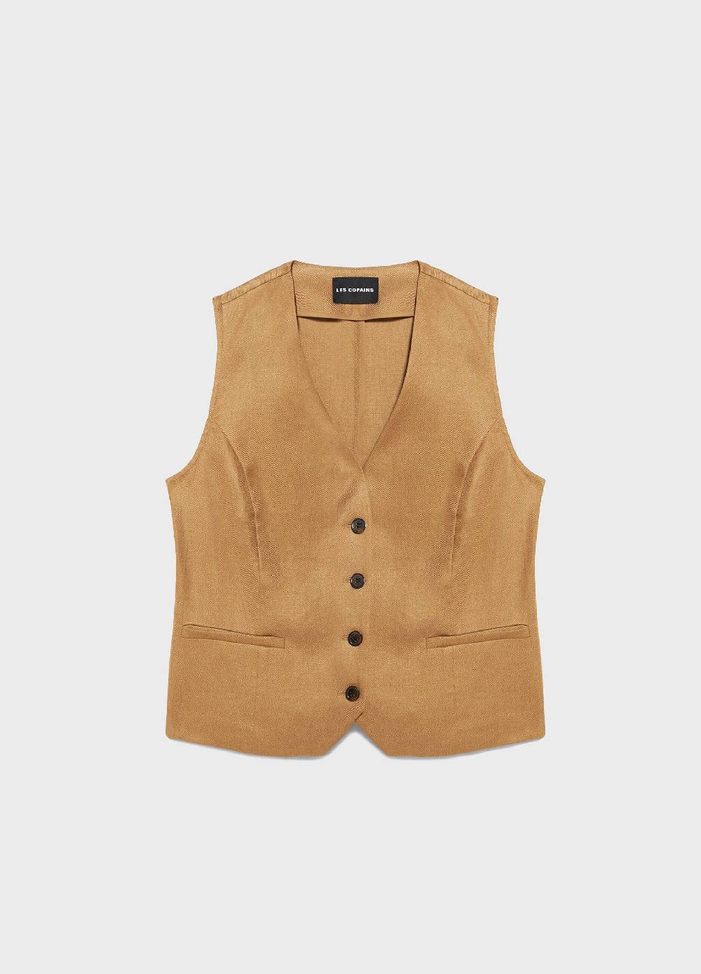 LES COPAINSGilet in puro lino Moda