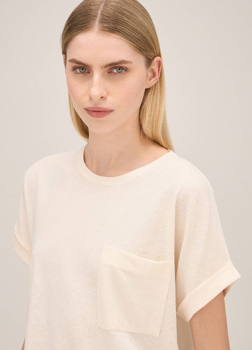 LES COPAINST-shirt in lino e cotone Italy