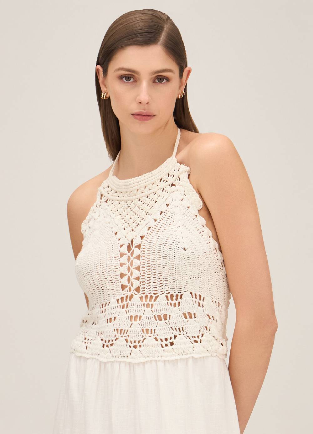 LES COPAINSMaxi abito con macramé Shopping Online