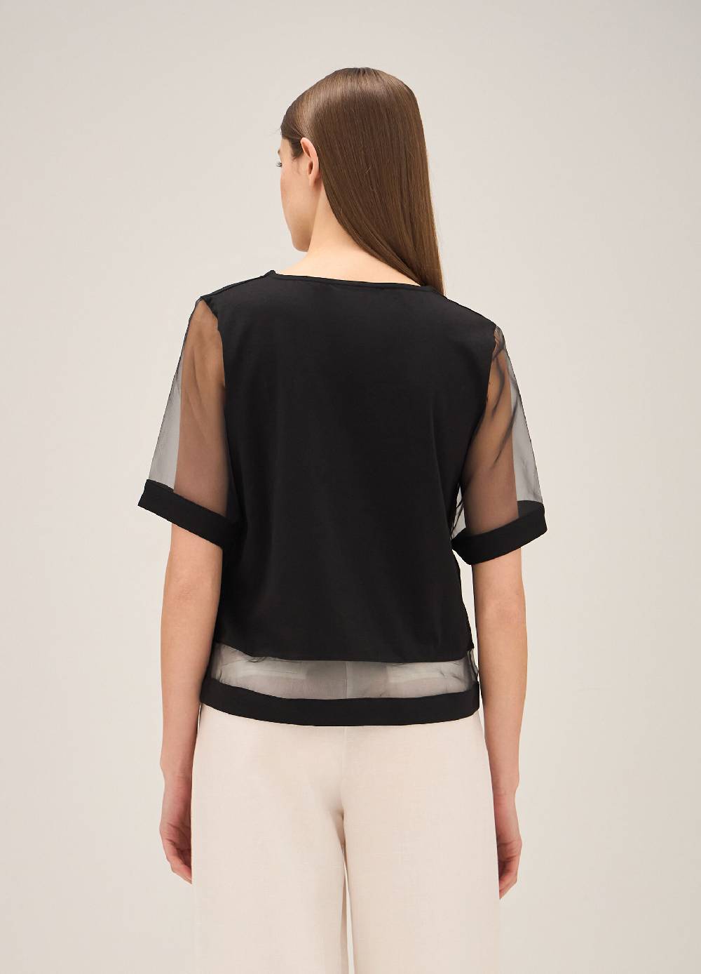 LES COPAINST-shirt in cotone con inserti Prezzo Ridotto