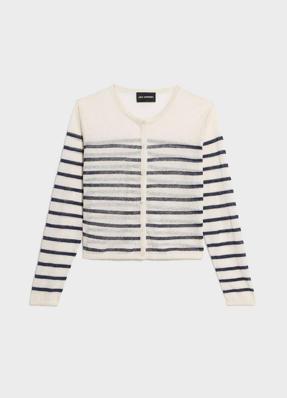 LES COPAINSCardigan tricot a righe misto lino Convenienza