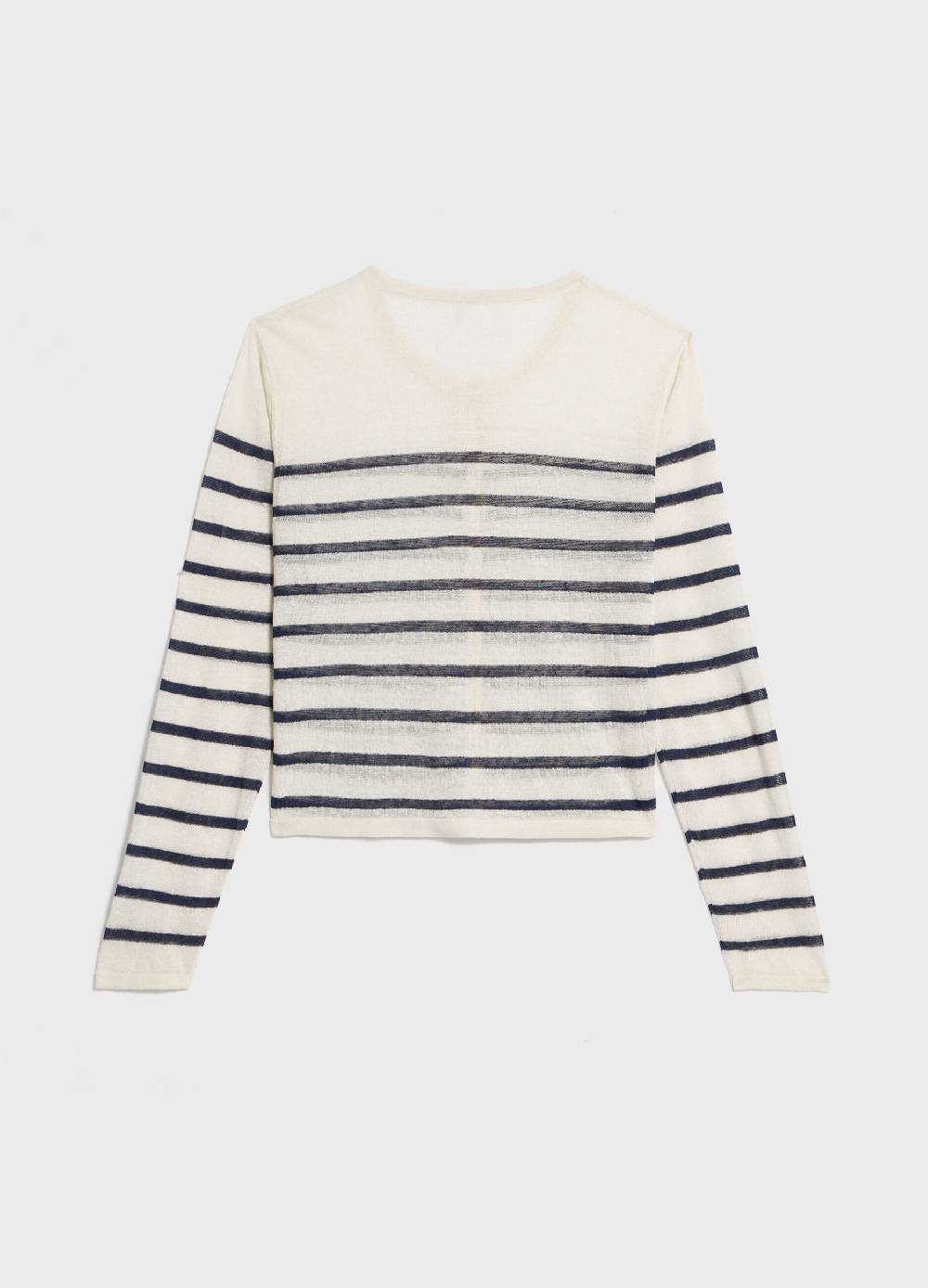 LES COPAINSCardigan tricot a righe misto lino Convenienza