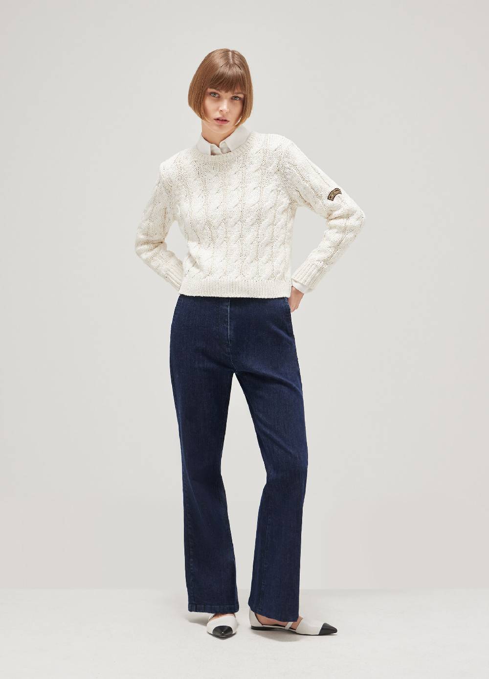 LES COPAINSMaglione tricot a trecce