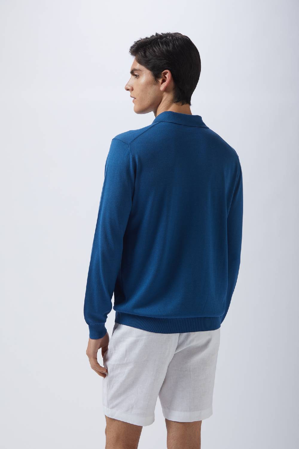 Kangra Cashmere Polo Manica Lunga Rasata In Seta e Cotone Convenienza