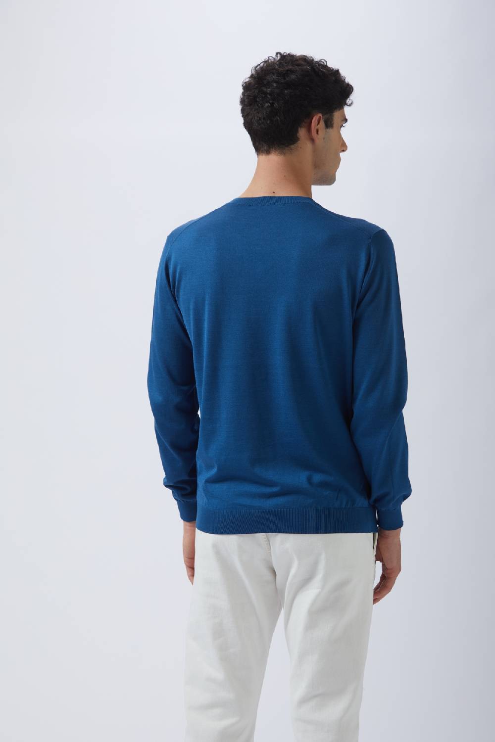 Kangra Cashmere Pullover Rasato in Seta e Cotone Presa