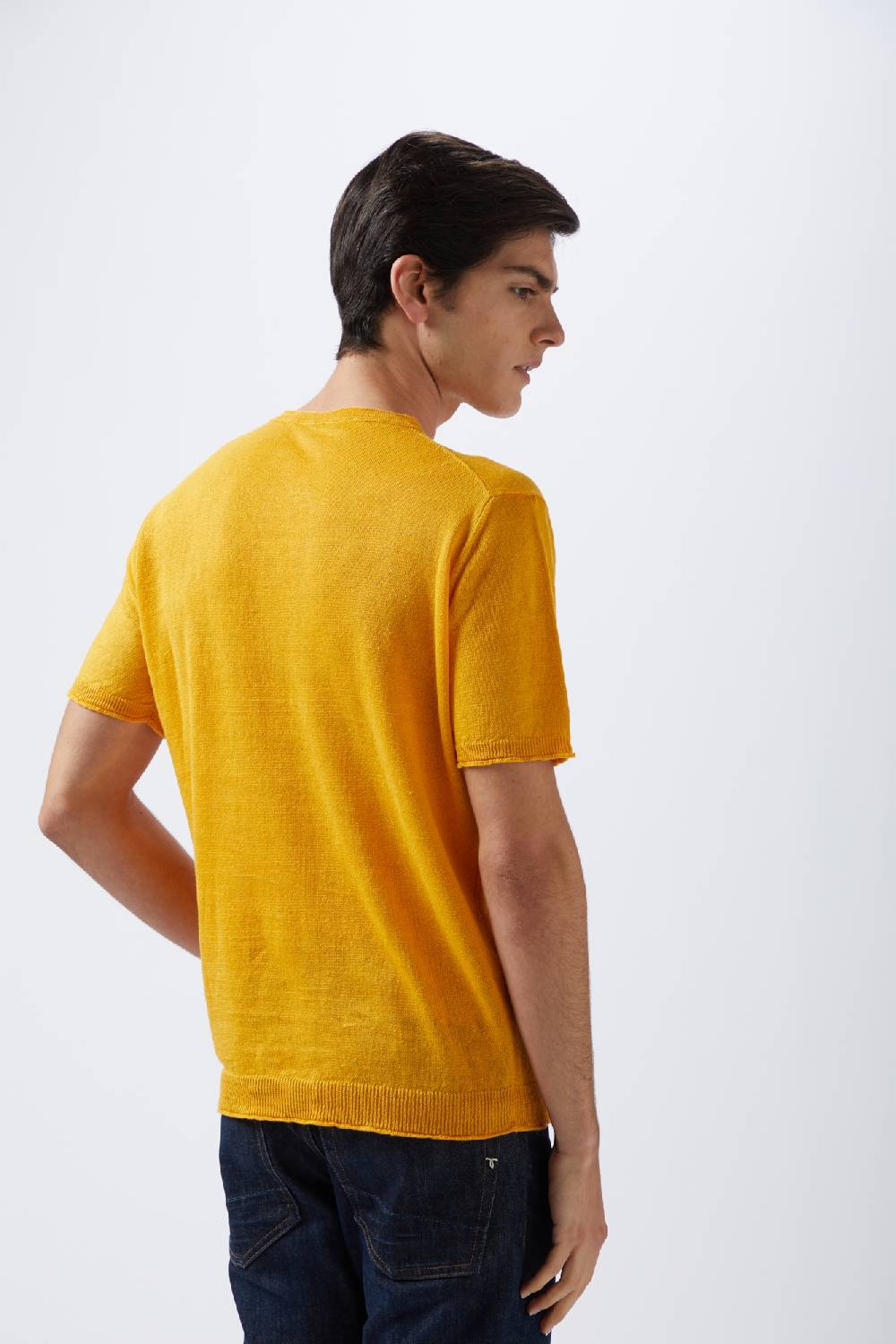 Kangra Cashmere Girocollo Mezza Manica Rasato In Lino Online