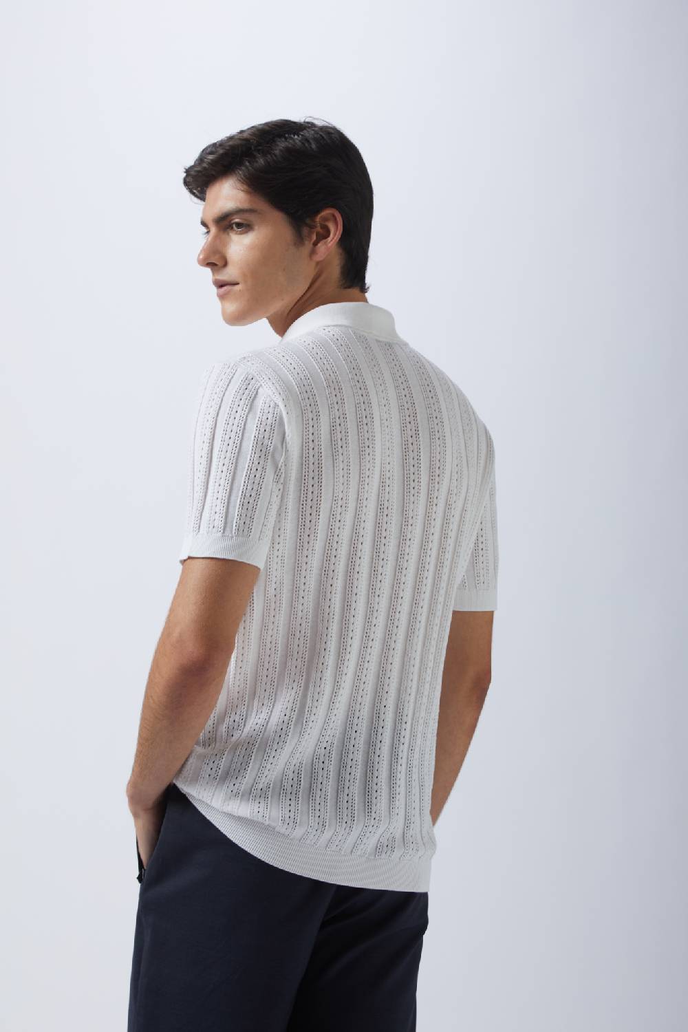 Kangra Cashmere Polo Mezza Manica Coste Punzonate Italia