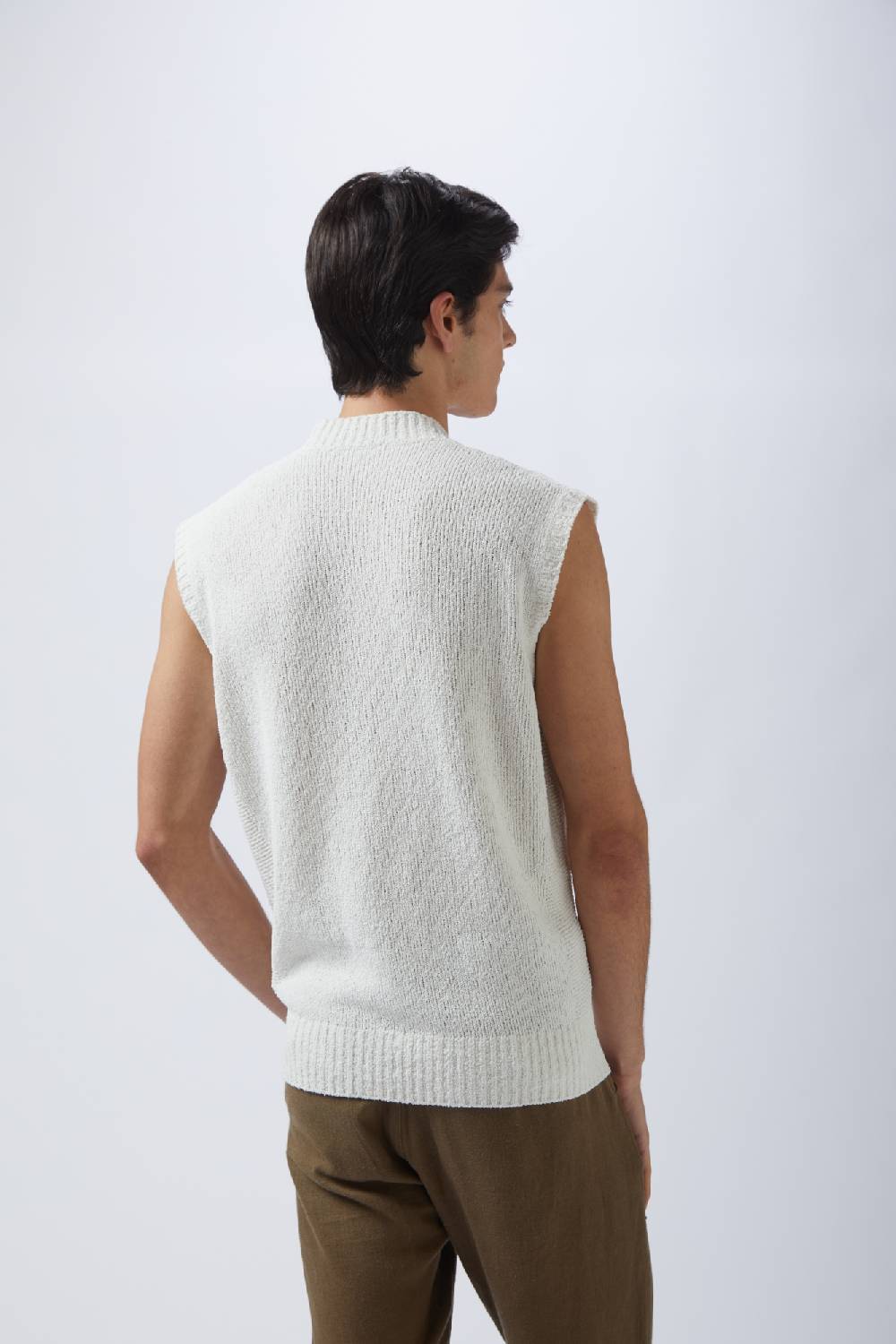 Kangra Cashmere Pullover Senza Maniche Con Fianchetti Links Qualità