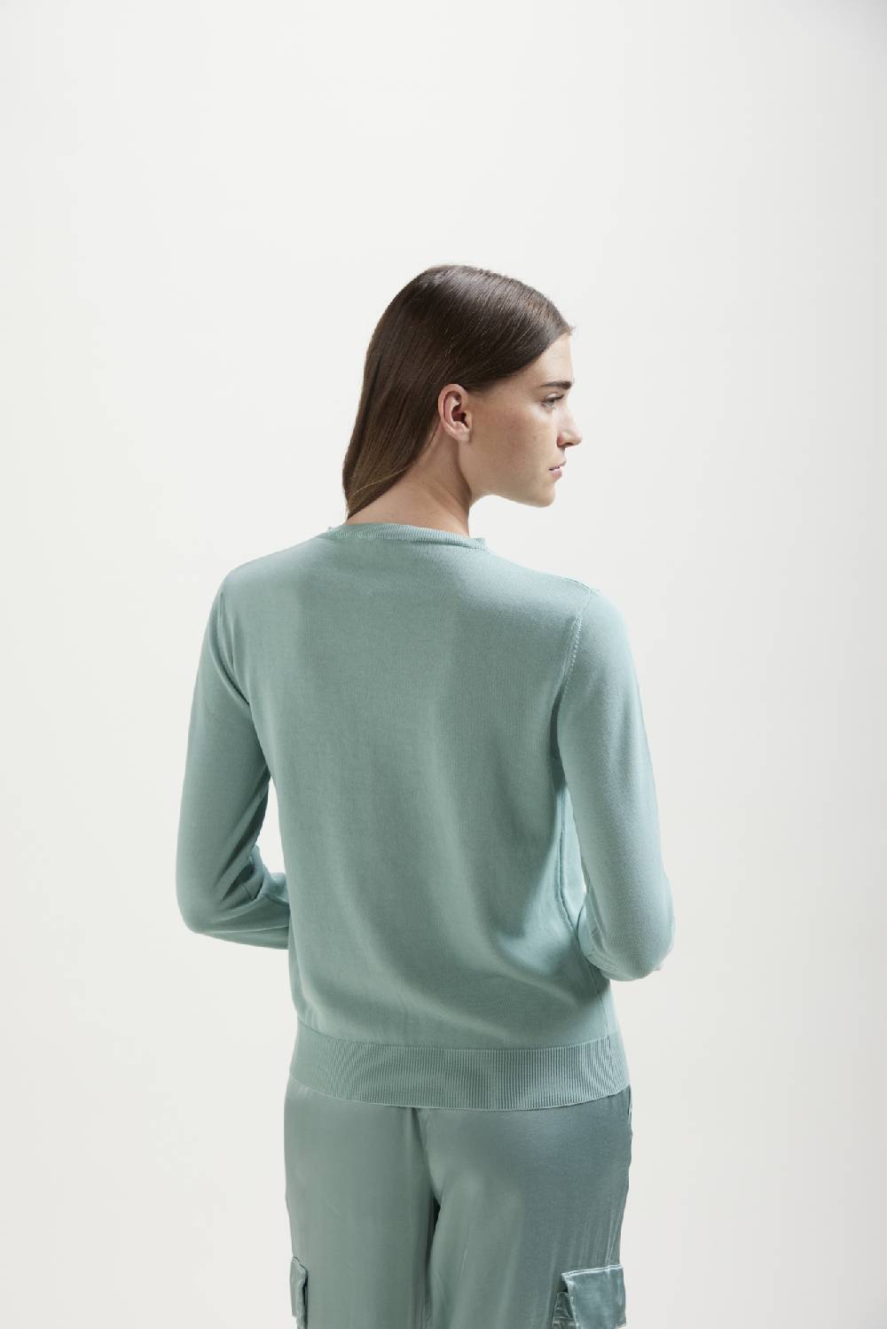 Kangra Cashmere Coreana Manica Lunga Rasata In Cotone Consegna Veloce