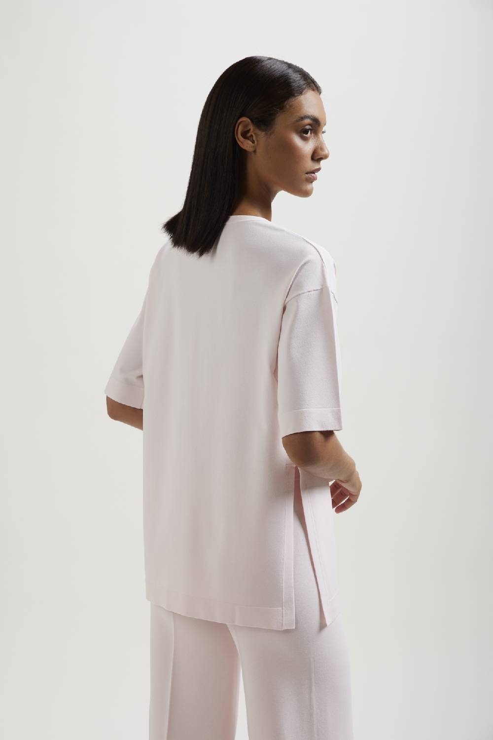 Kangra Cashmere Maglia Girocollo Over Rasata Con Spacchi Novità