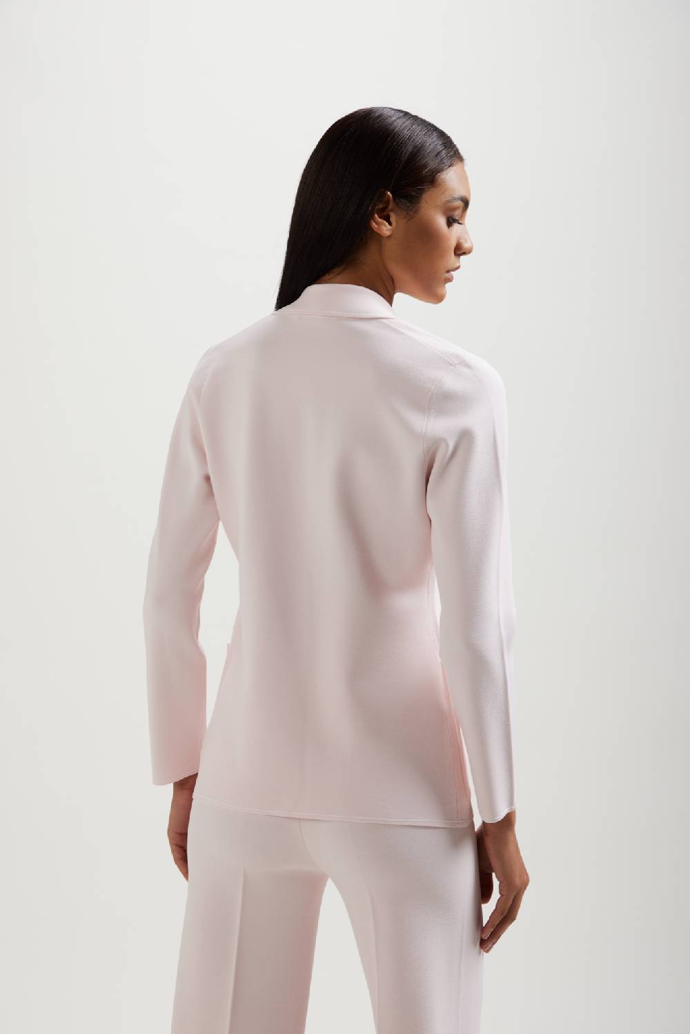 Kangra Cashmere Blazer Punto Milano Con Impuntura A Contrasto Presa