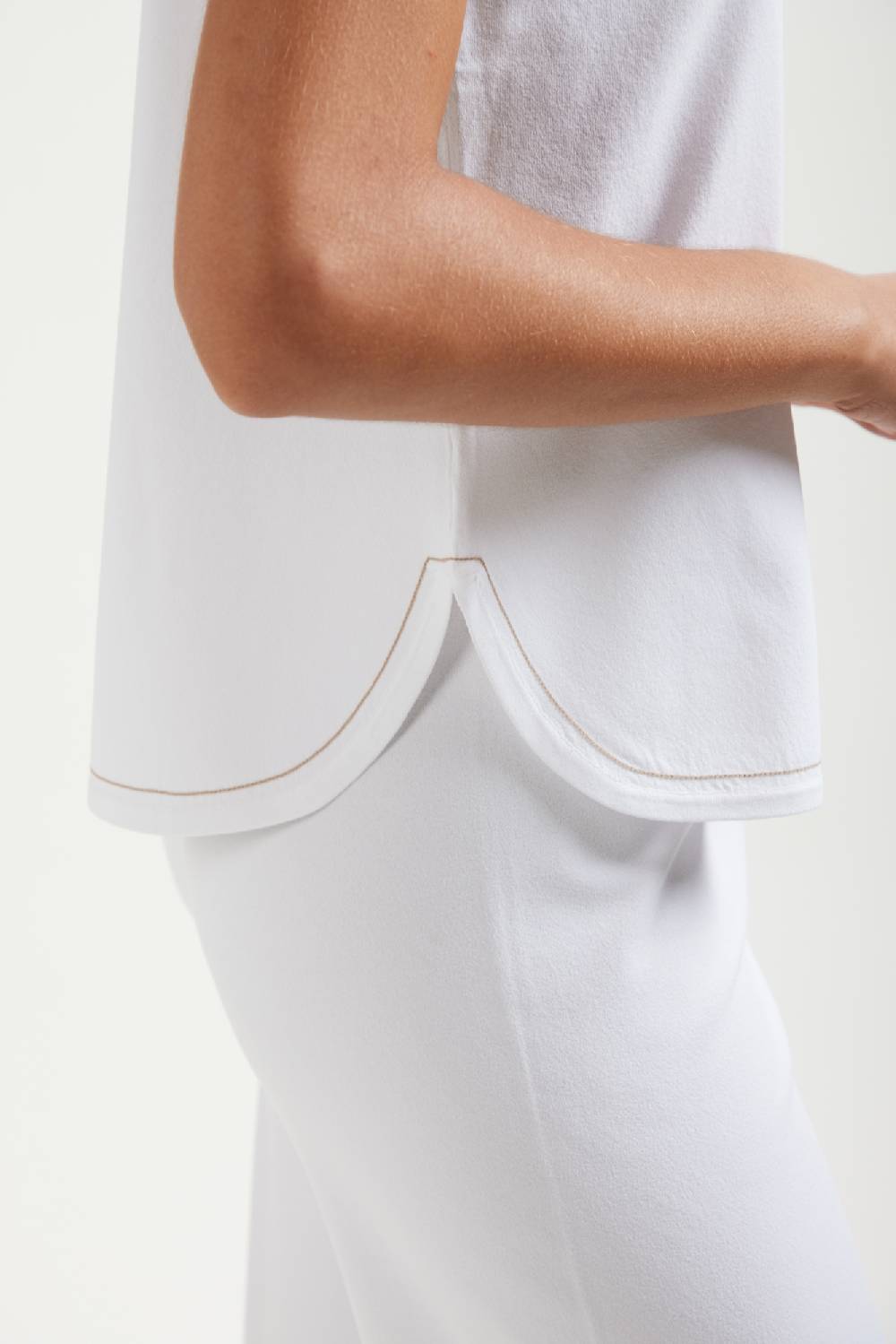 Kangra Cashmere Canotta Stondata Con Impuntura In Contrasto Offerta