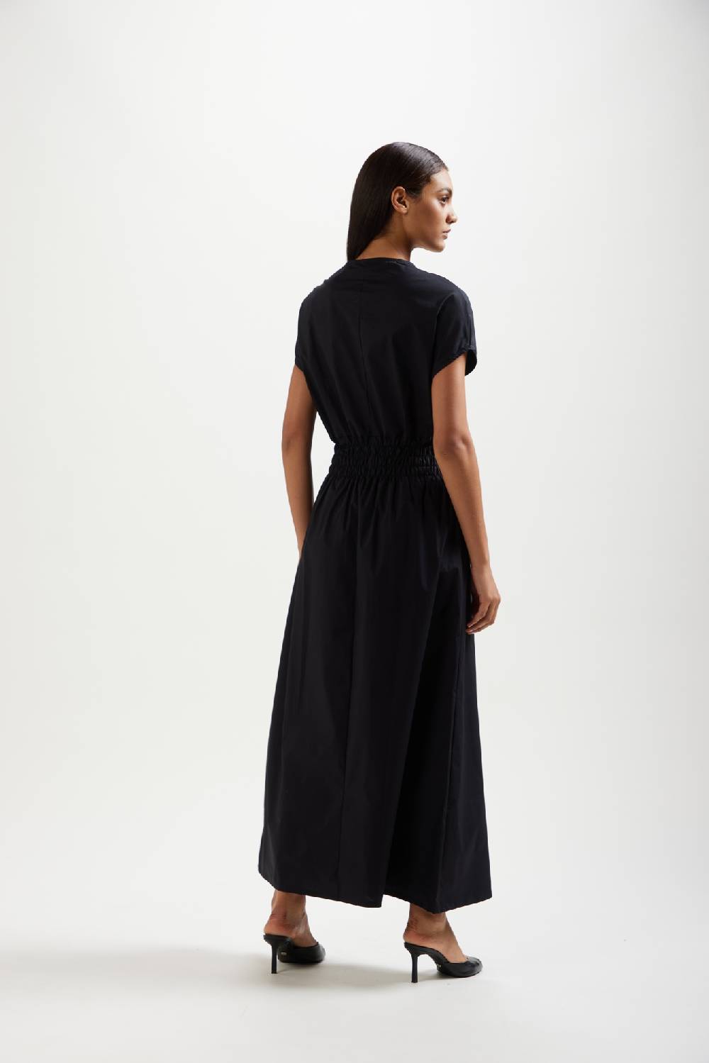 Kangra Cashmere Abito Lungo Con Fascione Elastico In Popeline Hotsell