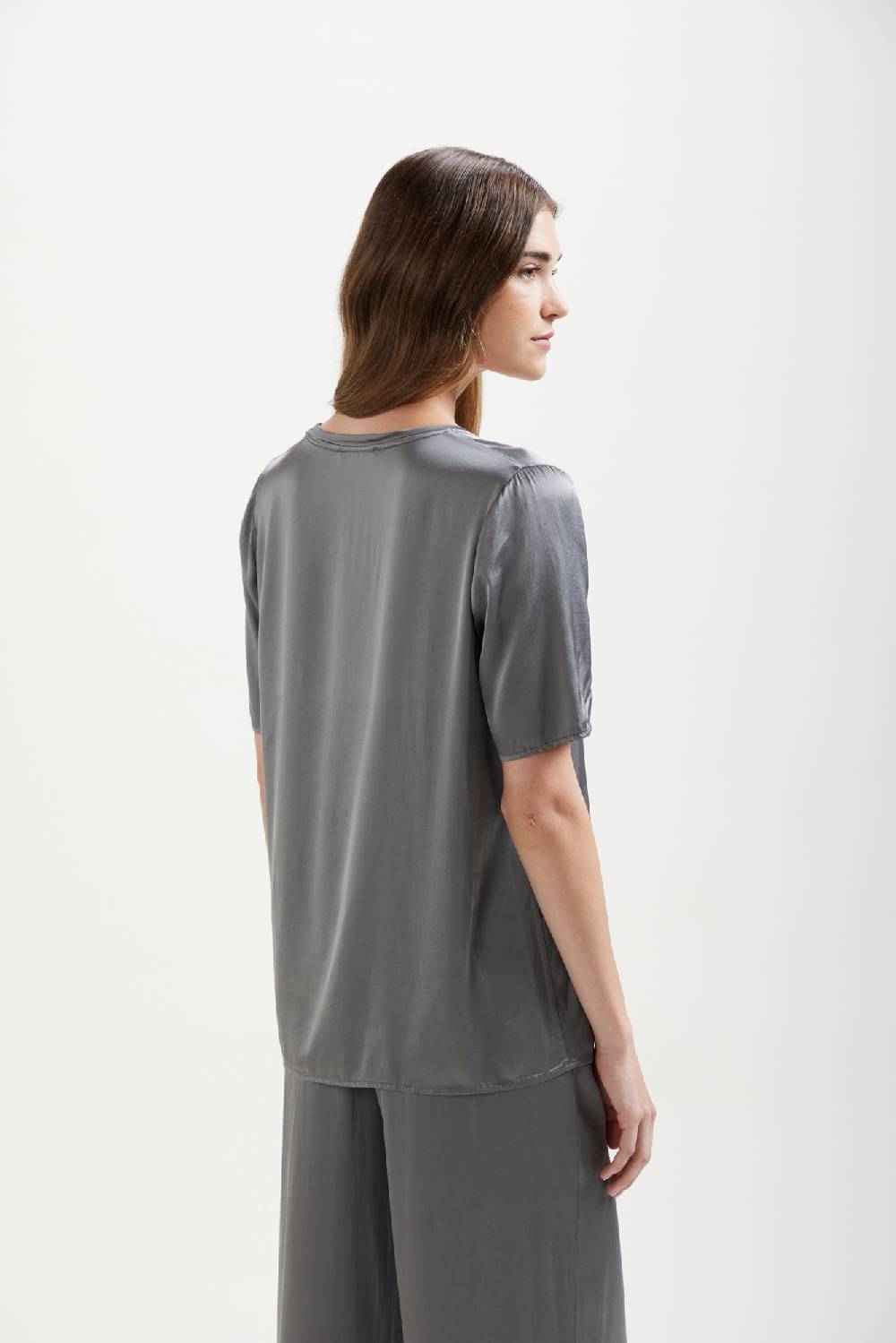 Kangra Cashmere Girocollo Manica Corta In Viscosa Stretch In Saldo