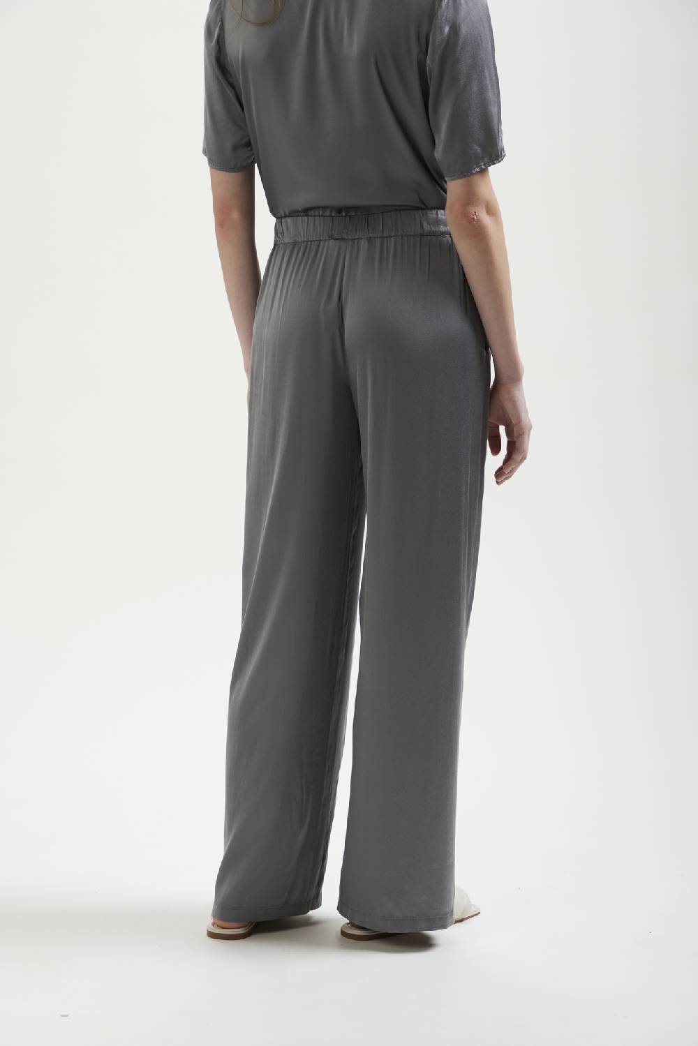 Kangra Cashmere Pantalone Palazzo In Viscosa Stretch Nuova