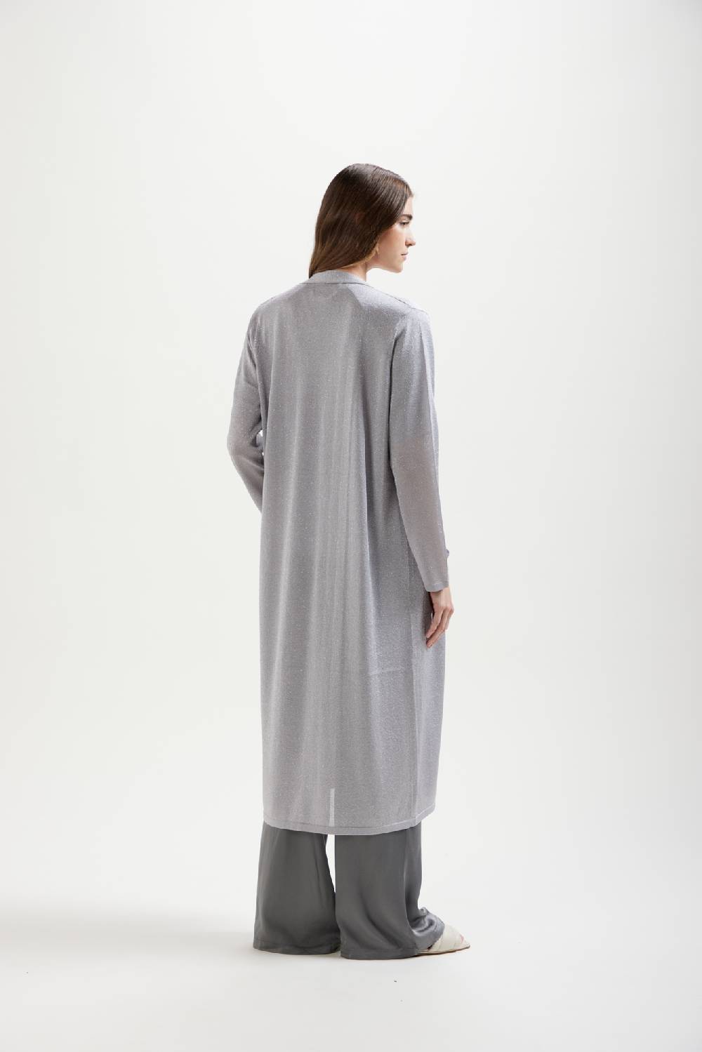 Kangra Cashmere Spolverino Lungo In Lurex Rasato Con Tasche Promozione