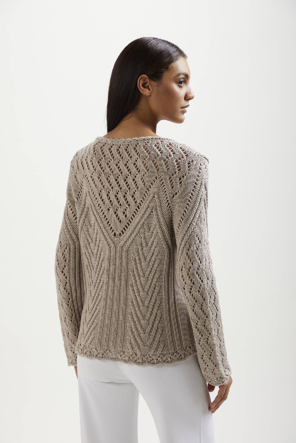 Kangra Cashmere Pullover Con Motivi Di Coste E Punzonato Pezzi Unici