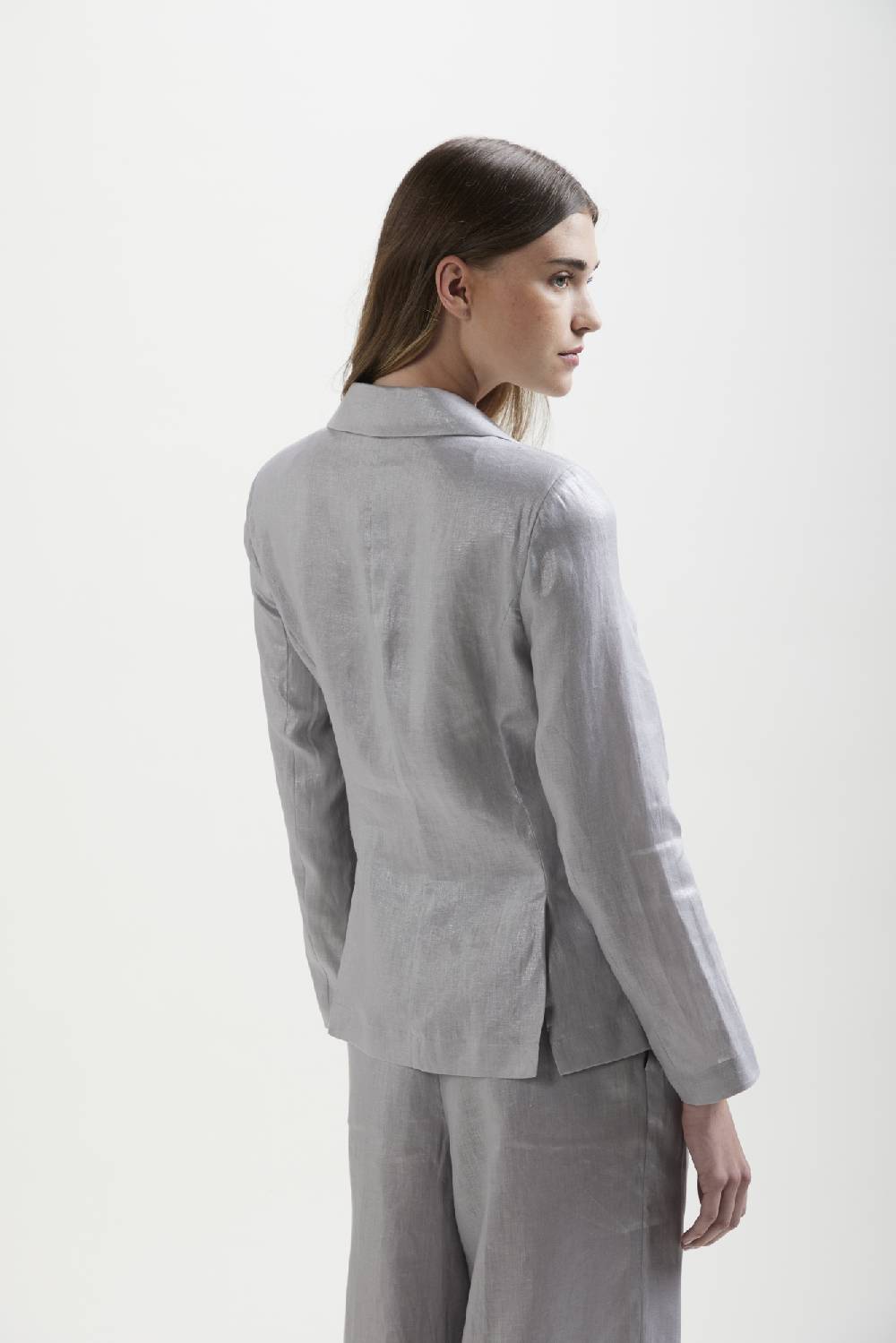 Kangra Cashmere Blazer In Tela Di Lino Con Tasche Promozione Limitata