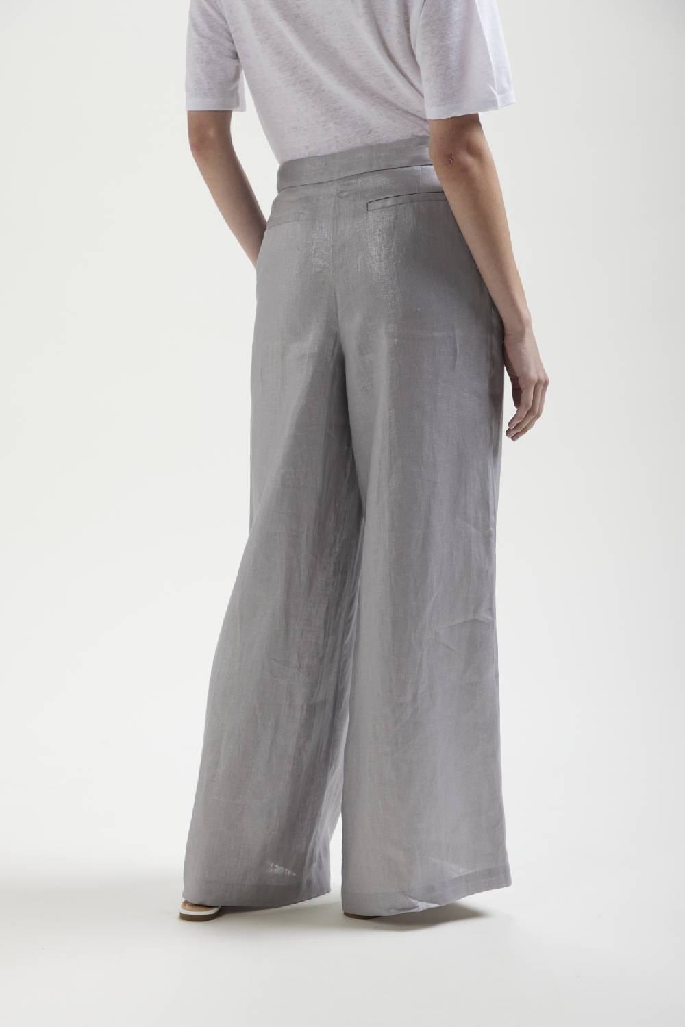 Kangra Cashmere Pantalone Largo In Tela Di Lino Fino Al -60%