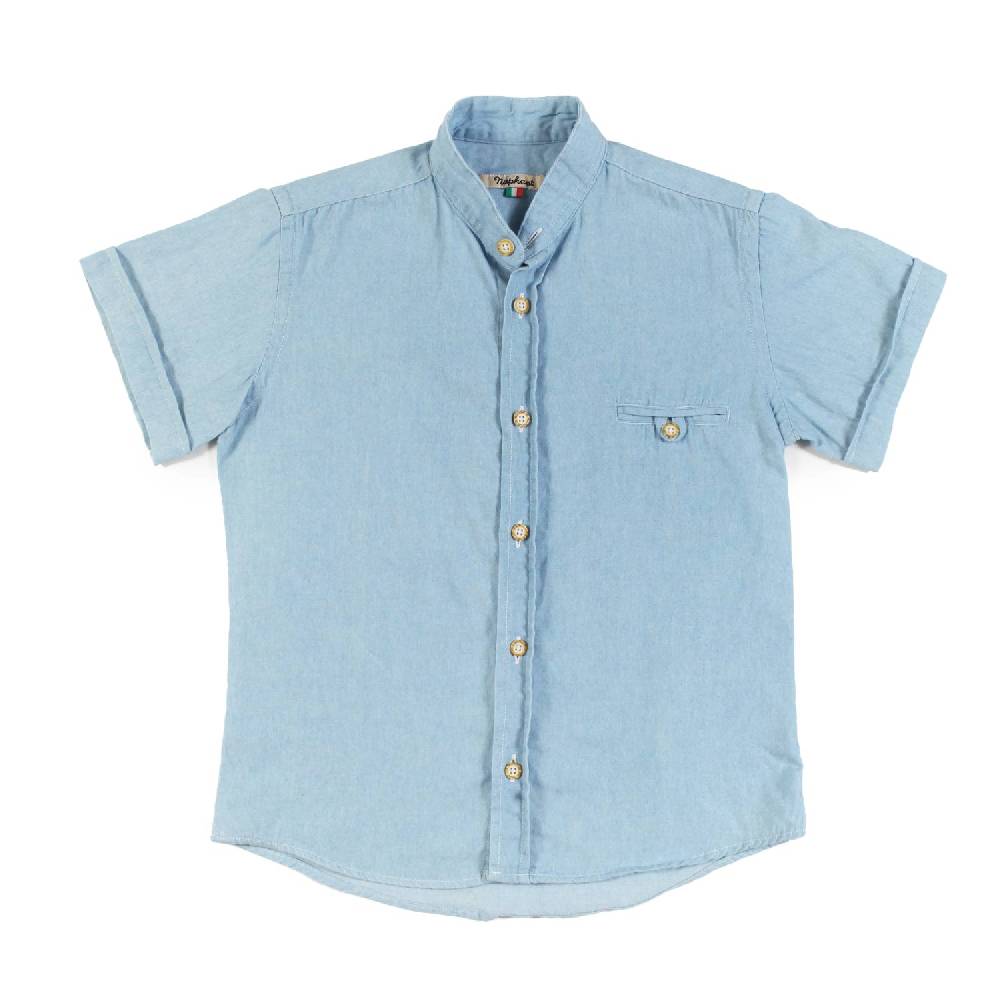 Nupkeet Camicia Collo Coreano Celeste – Tamburo Nuovo
