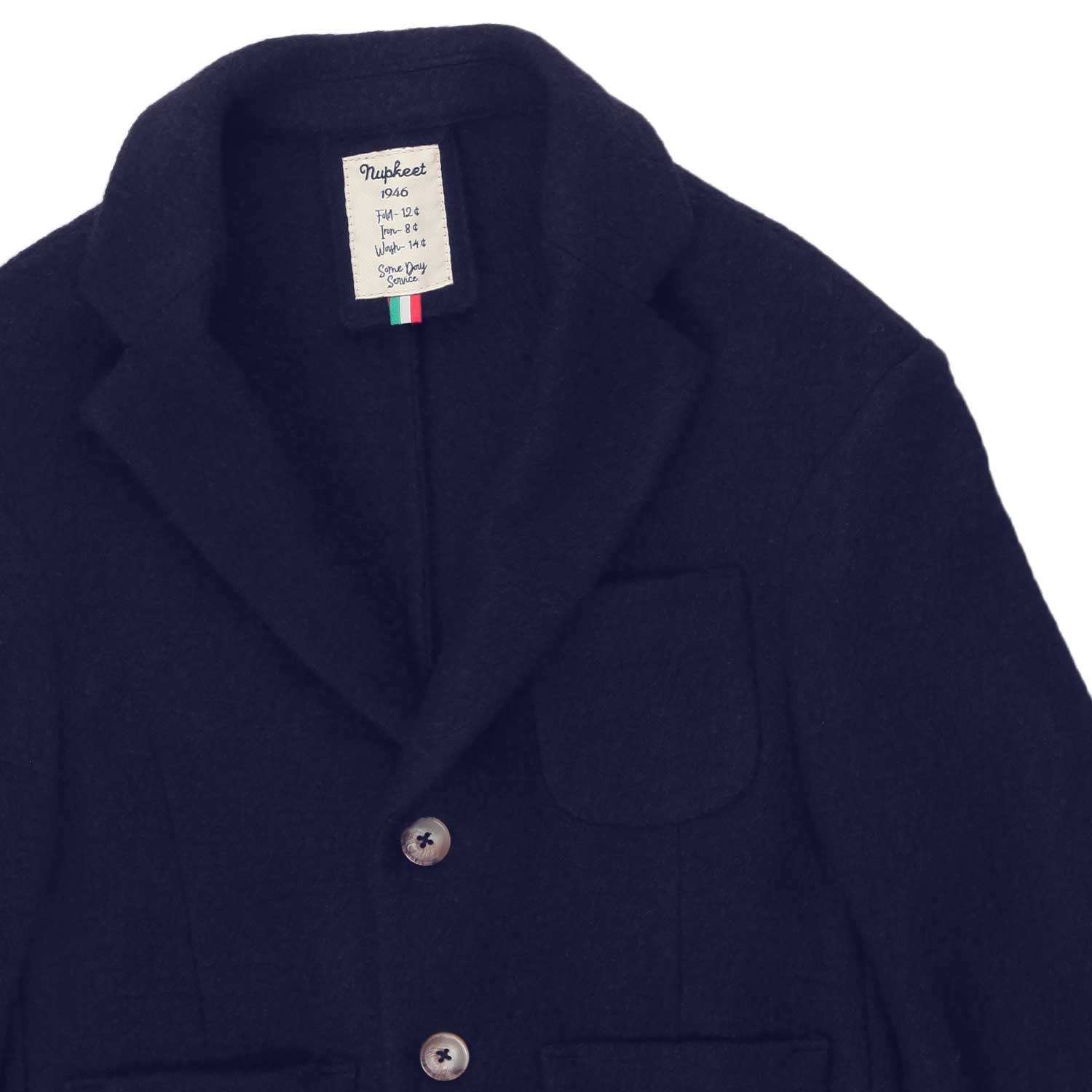 Nupkeet Giacca Davide misto lana blu Nuova