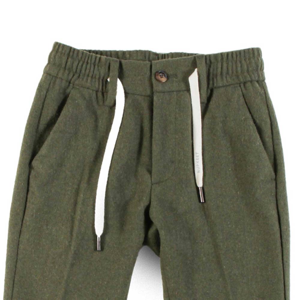 Nupkeet Pantalone con Coulisse in Misto Lana – Nero Italia
