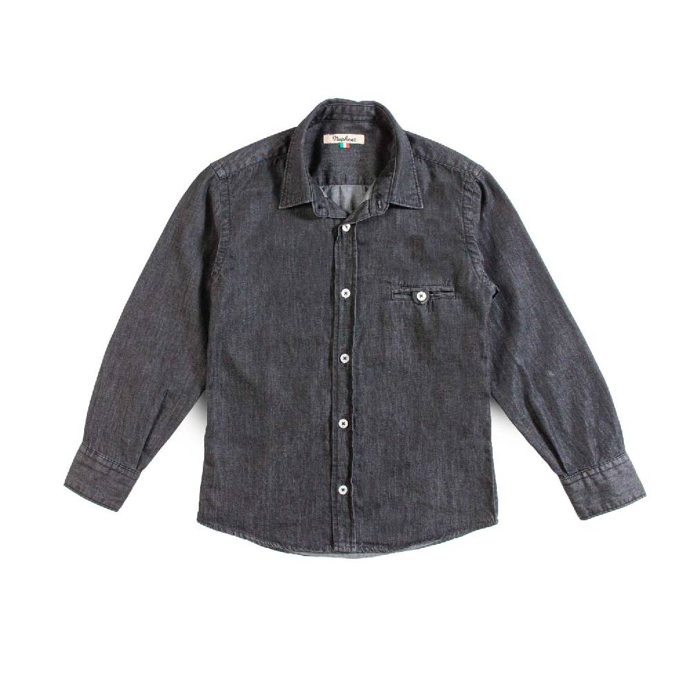 Nupkeet Camicia in Chambray nero – Morello Offerte