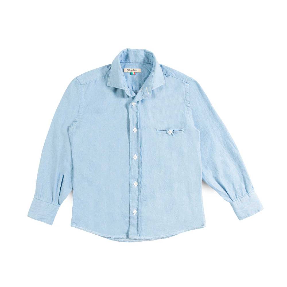 Nupkeet Camicia con Taschino in Denim Blu – Varano Hotsell