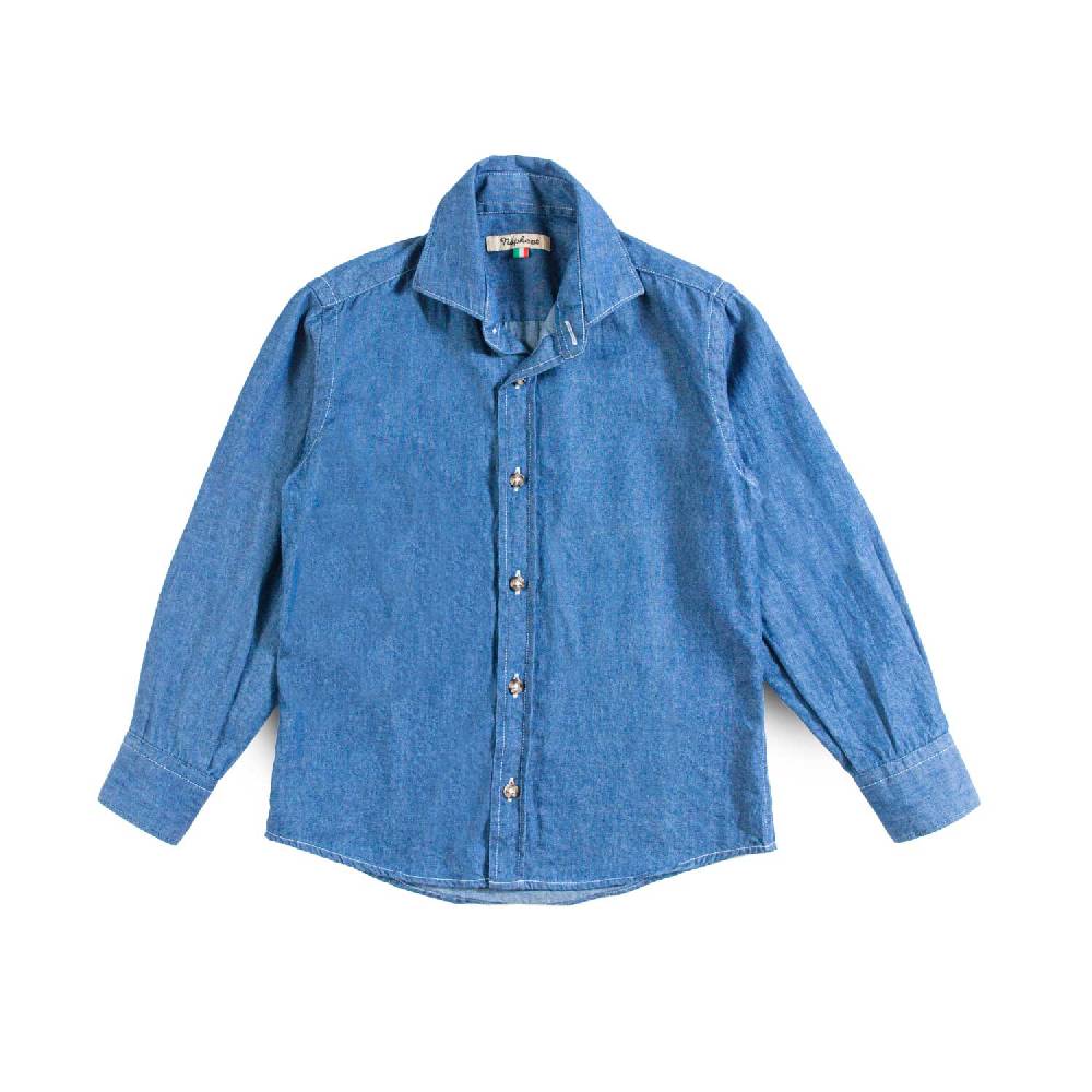 Nupkeet Camicia in Denim Blu – Pusiano Vendita Calda