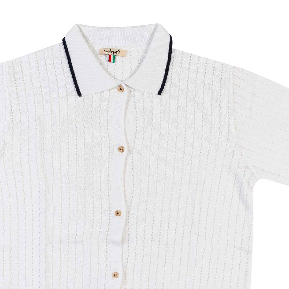 Nupkeet Camicia tricot bianca e blu Brindisi Prezzo Ridotto