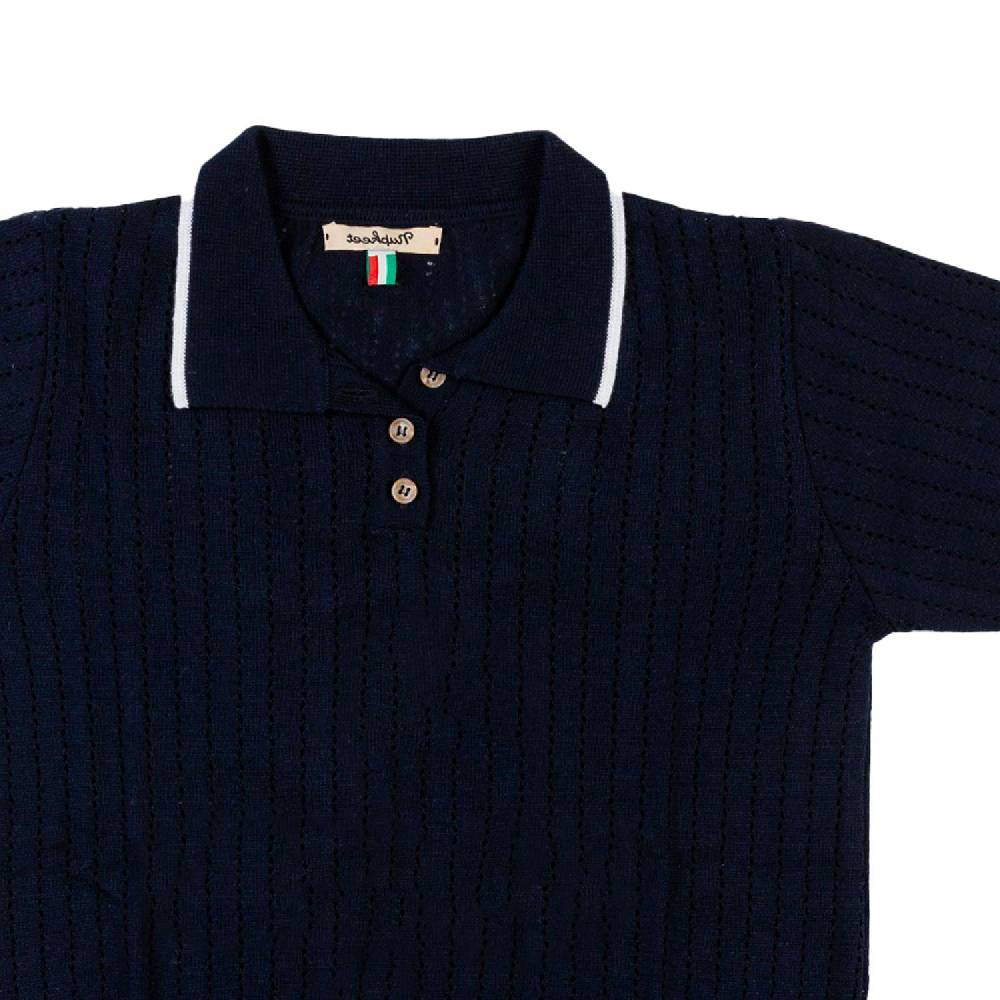 Nupkeet Polo tricot blu navy e bianca Gela Offerte speciali