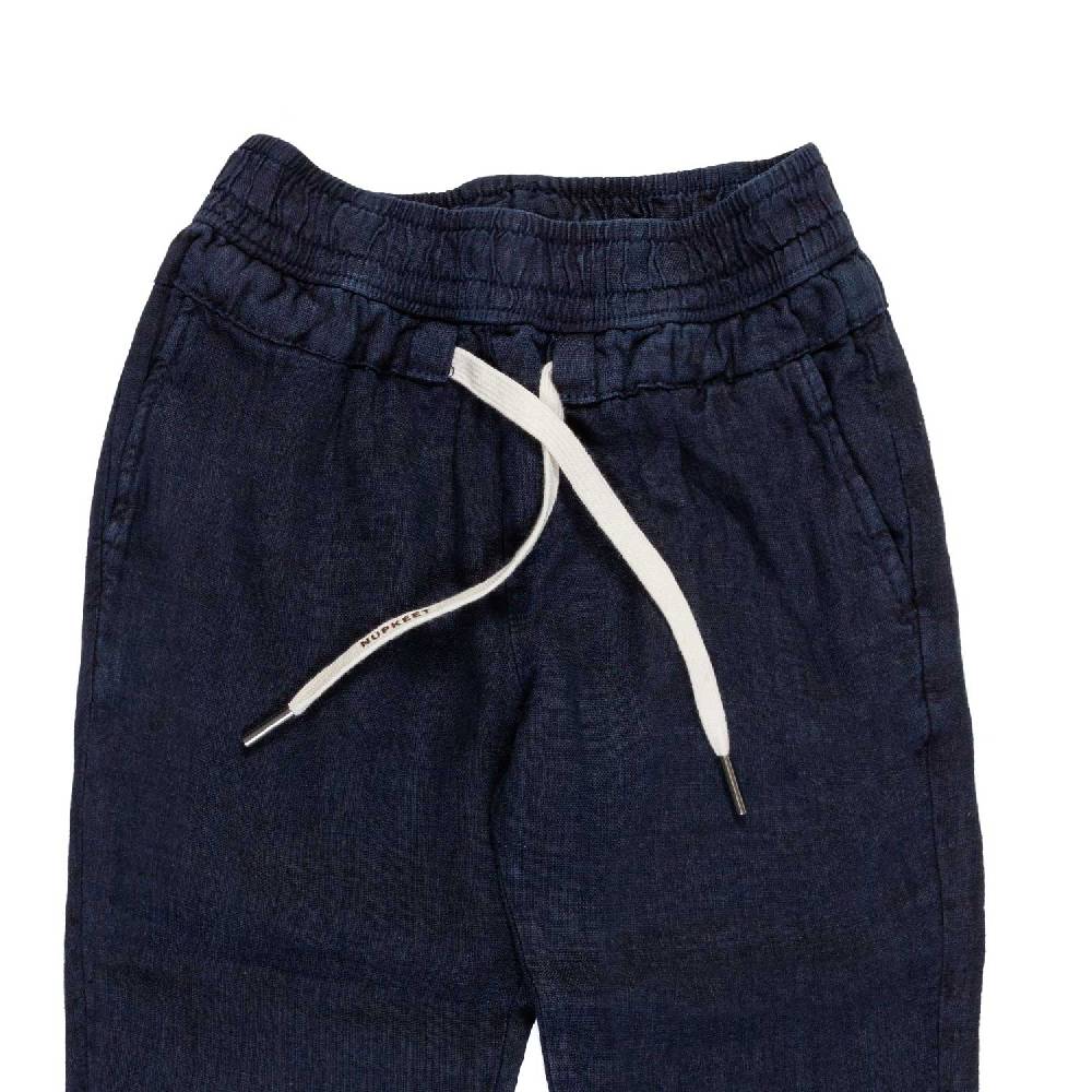Nupkeet Pantalone lino blu navy Milano Consegna Veloce