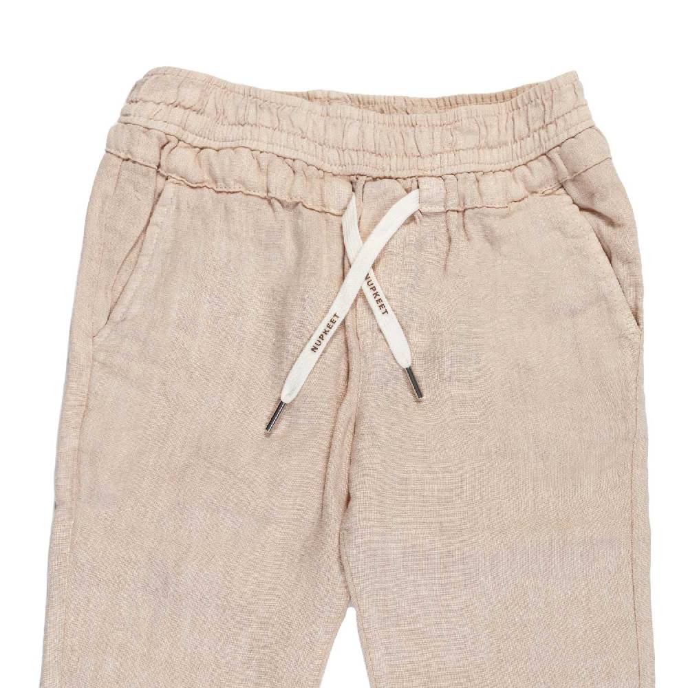 Nupkeet Pantalone lino nocciola Milano Promozione Limitata
