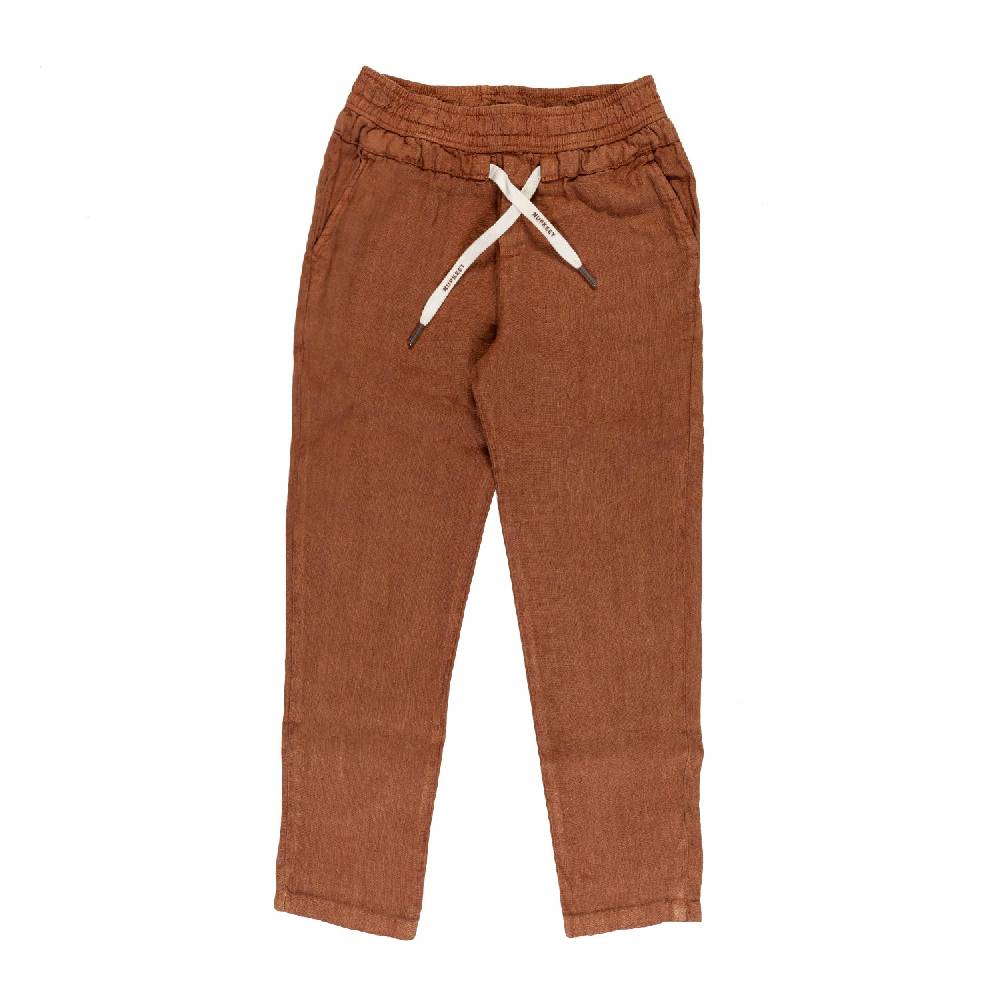Nupkeet Pantalone lino marrone cacao Milano Fino Al -60%