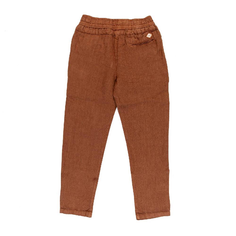 Nupkeet Pantalone lino marrone cacao Milano Fino Al -60%