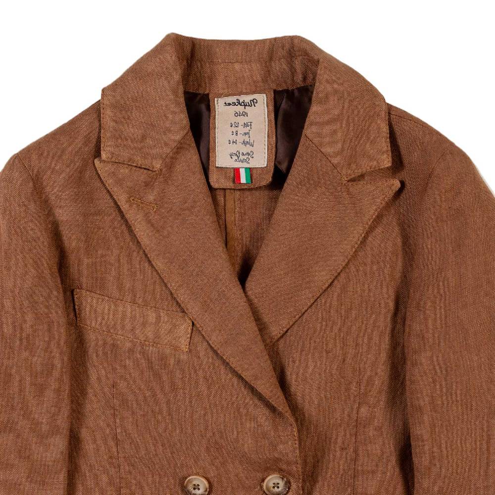 Nupkeet Giacca lino marrone cacao Catania Sottocosto
