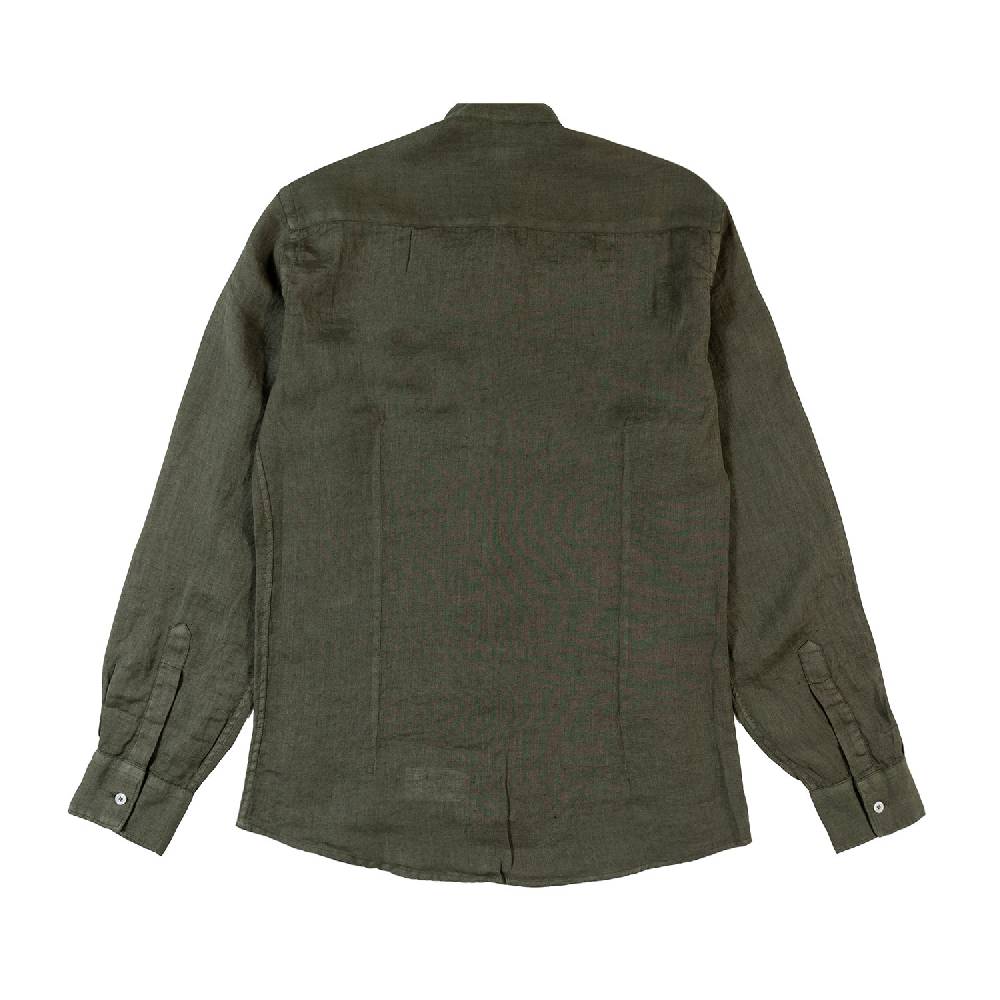 Nupkeet Camicia coreana lino verde militare Catanzaro Economico