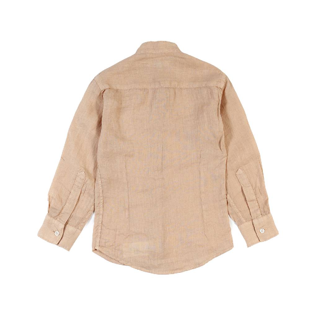 Nupkeet Camicia coreana lino nocciola Catanzaro Outlet