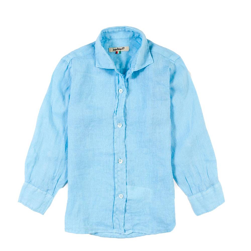 Nupkeet Camicia lino azzurra La Spezia Saldi