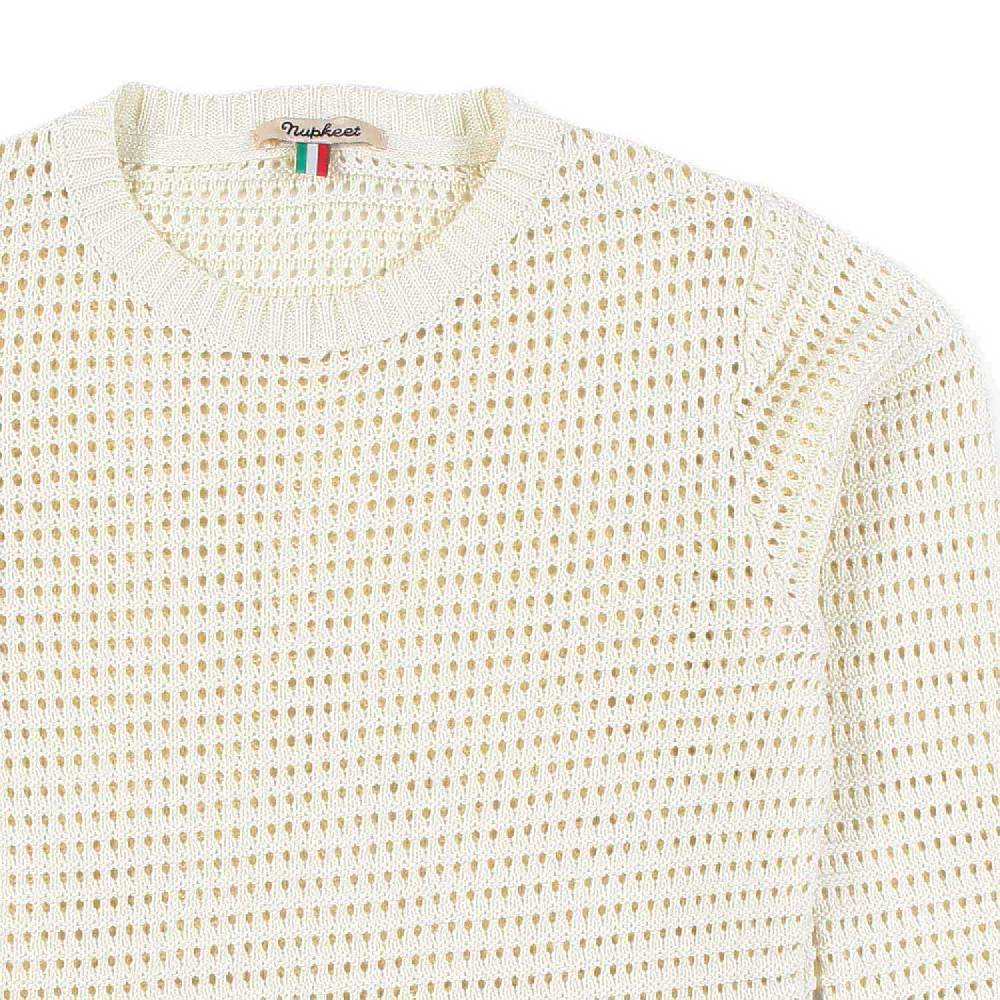 Nupkeet Pullover tricot bianco panna Pistoia Spedizione Gratuita