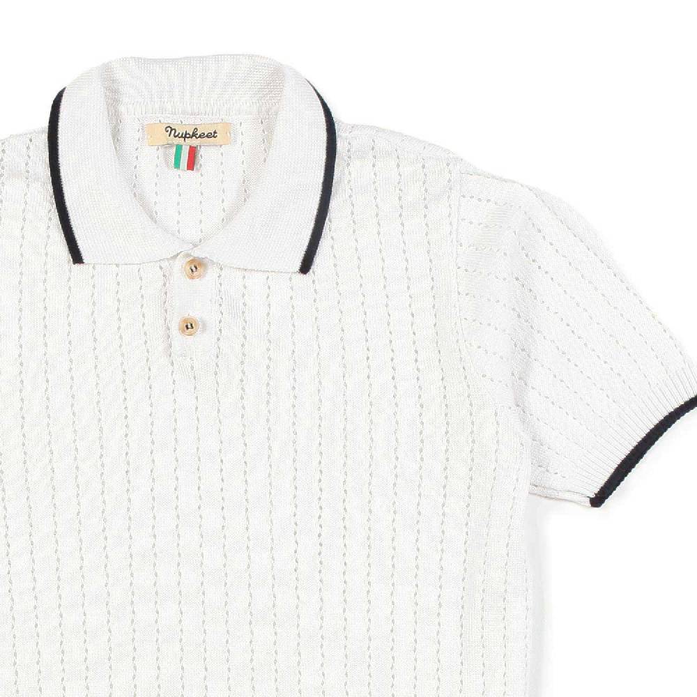 Nupkeet Polo tricot bianca e blu Gela Acquista Ora