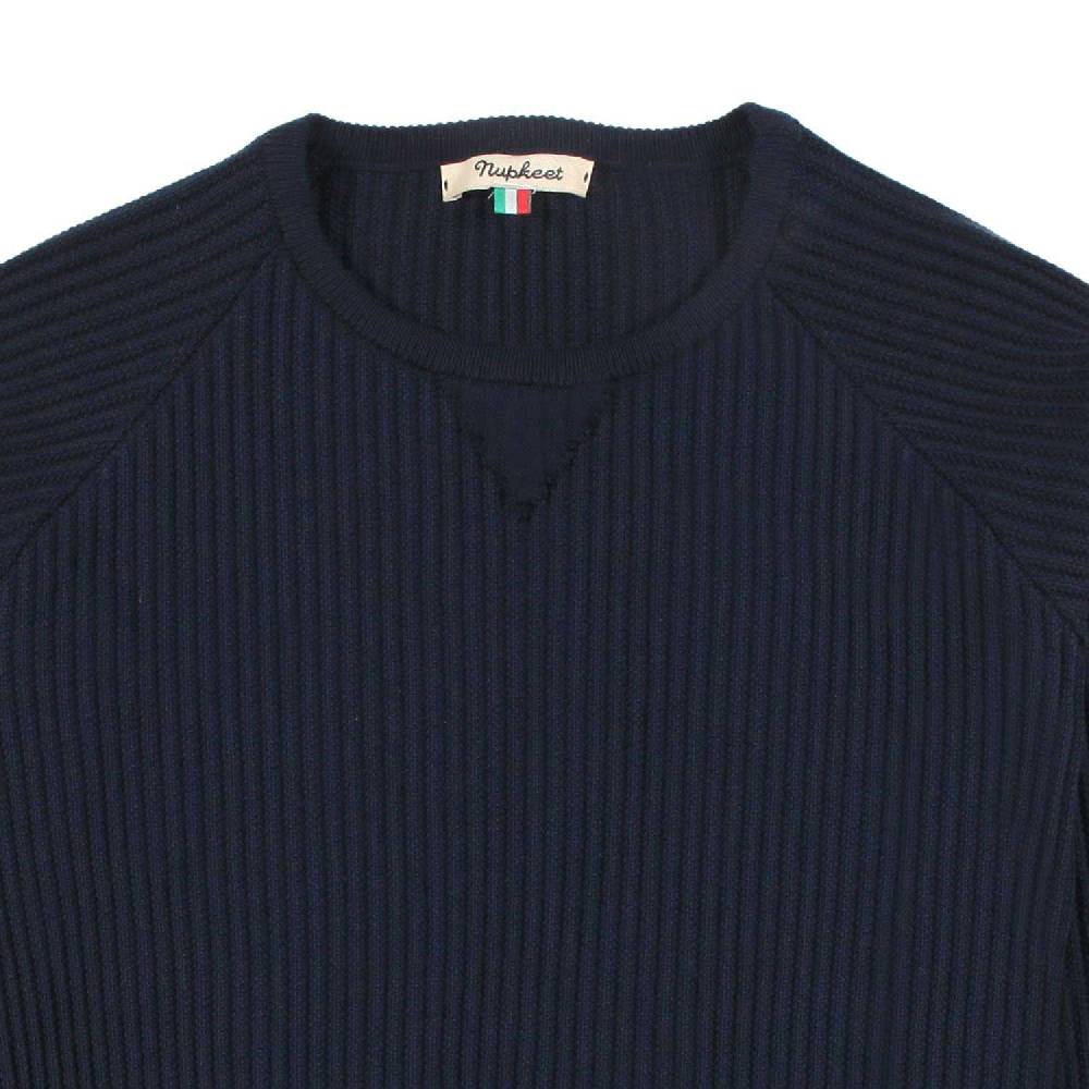 Nupkeet Pullover blu navy a coste Asti Consegna Veloce
