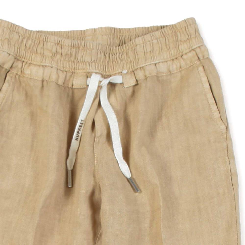 Nupkeet Pantalone lino beige sabbia Milano Nuova