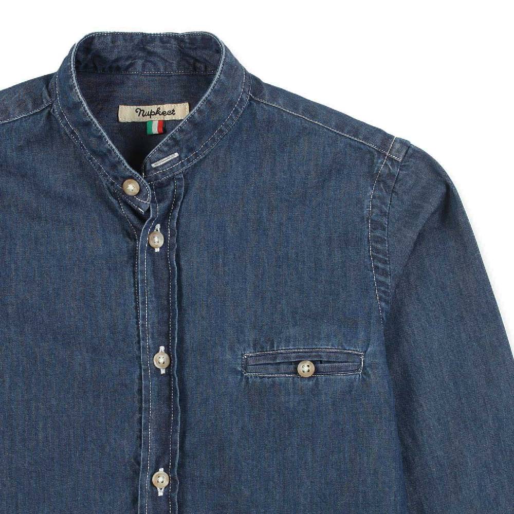 Nupkeet Camicia coreana denim blu scuro Terracina In Linea