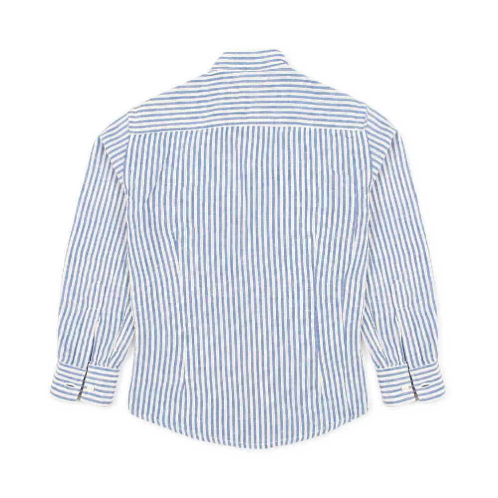 Nupkeet Camicia coreana bianca e blu a righe Gaeta Spedizione Gratuita