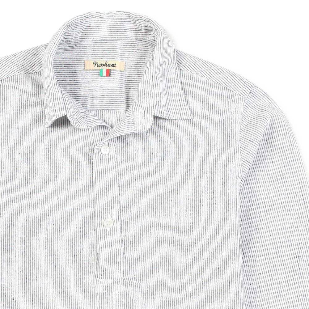 Nupkeet Camicia grigia e nera a righe Modena Ritorno libero